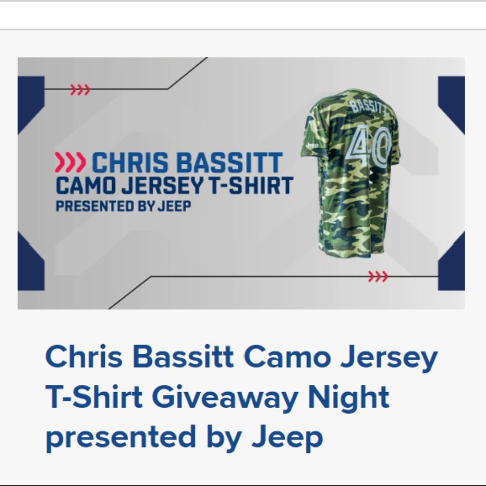 Blue Jays Chris Bassitt Camo T-Shirt NWOT